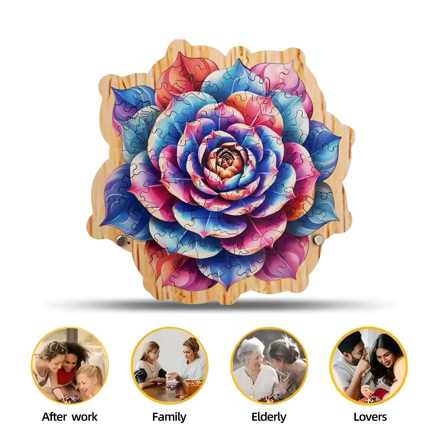 Colorful Flower Premium Wooden Jigsaw Puzzle - Image 3