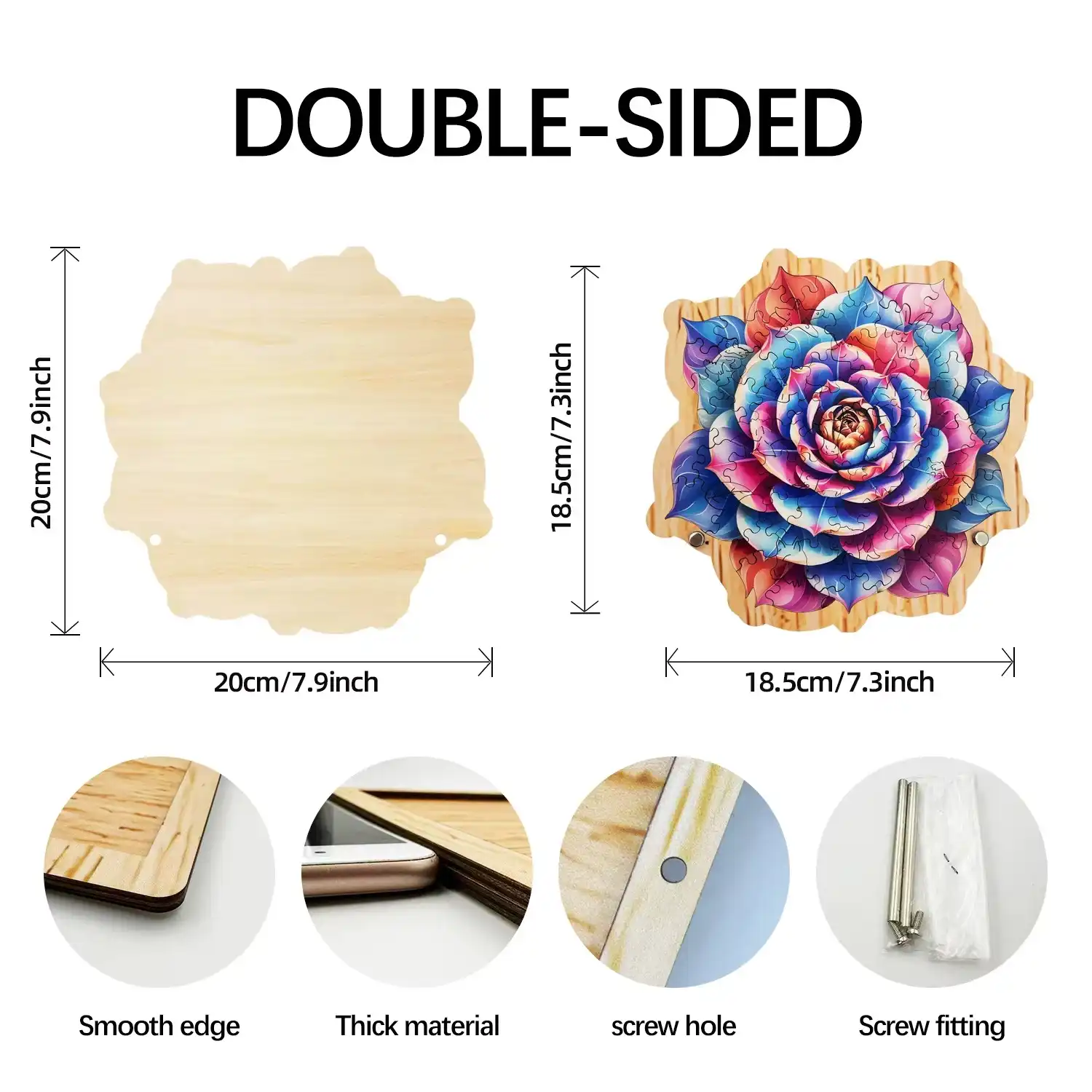 Colorful Flower Premium Wooden Jigsaw Puzzle - Image 4