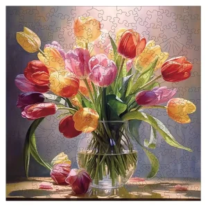 Colorful Flowers Wooden Jigsaw Puzzle