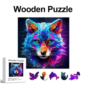 Colorful Fox Wooden Jigsaw Puzzle
