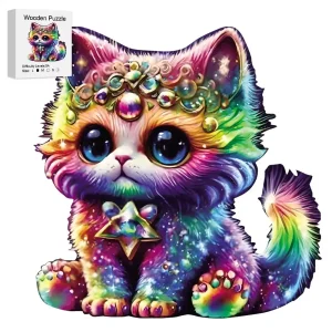 Colorful Kitten Wooden Jigsaw Puzzle