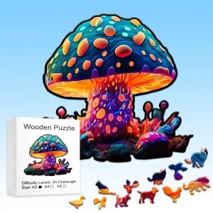 Colorful Mushroom Wooden Jigsaw Puzzle