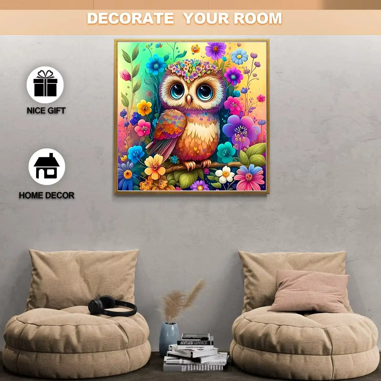 Colorful Owl And Flowers Wooden Jigsaw Puzzle - Image 3