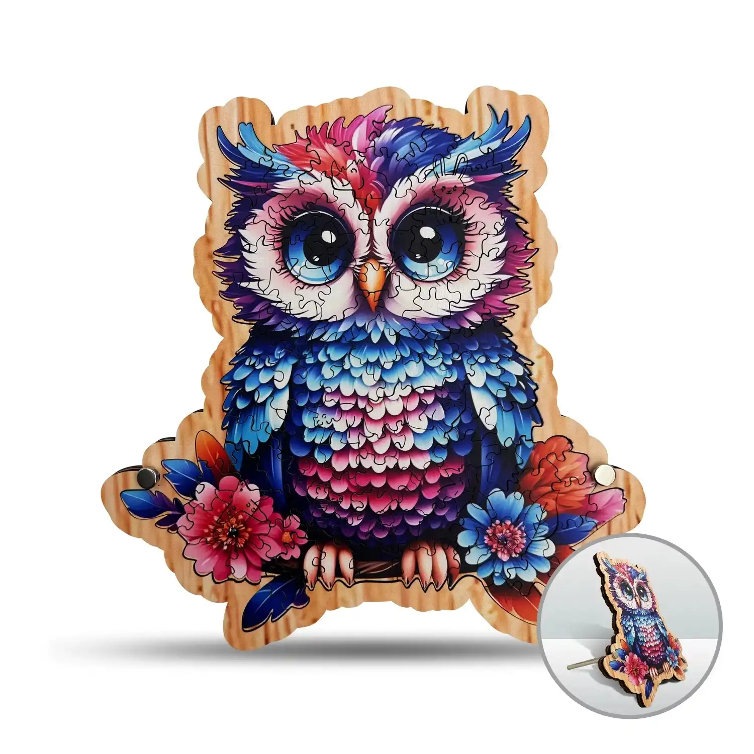 Colorful Owl Premium Wooden Jigsaw Puzzle