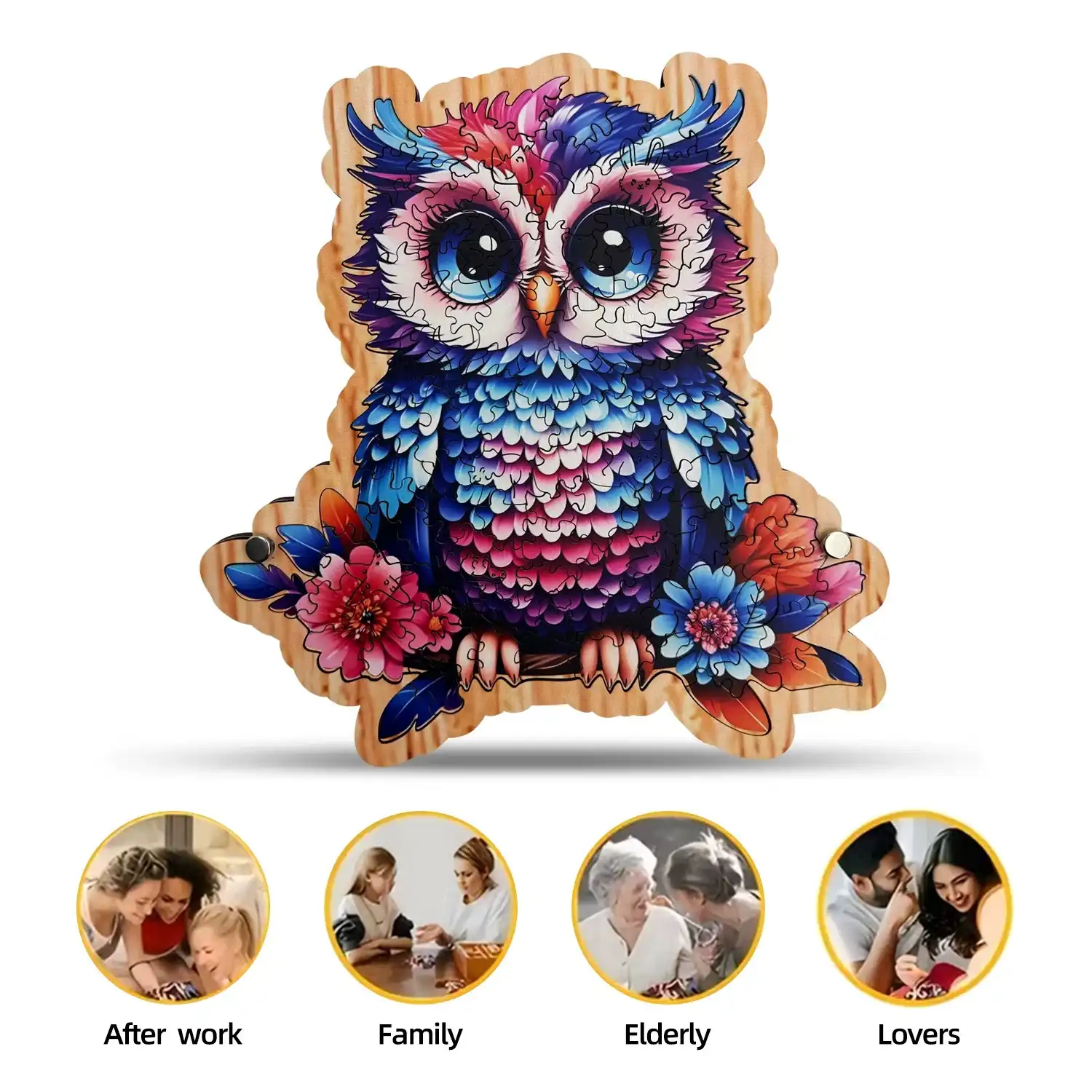 Colorful Owl Premium Wooden Jigsaw Puzzle - Image 6