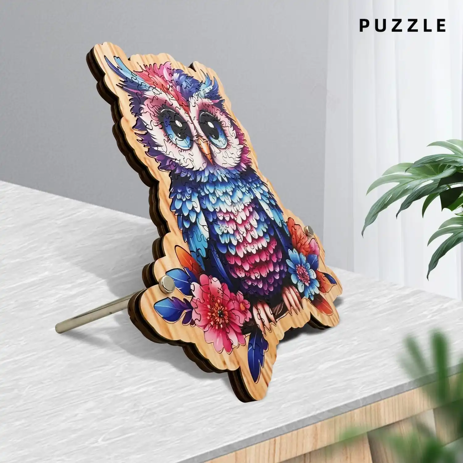 Colorful Owl Premium Wooden Jigsaw Puzzle - Image 5