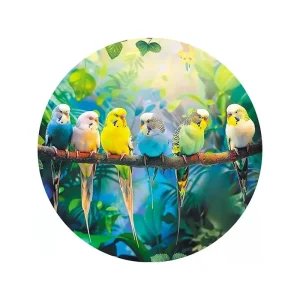 Colorful Parrots Wooden Jigsaw Puzzle