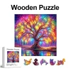 Colorful Shining Tree Wooden Jigsaw Puzzle