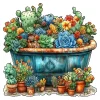 Colorful Succulent Plants Wooden Jigsaw Puzzle
