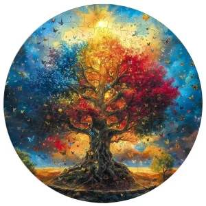 Colorful Tree Of Life Wooden Jigsaw Puzzle
