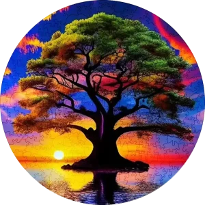 Colorful View Of Tree Wooden Jigsaw Puzzle