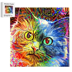 Colourful Cat Wooden Jigsaw Puzzle