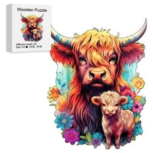 Cow Family Wooden Jigsaw Puzzle