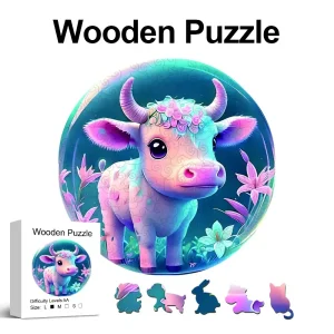 Cow In Bubble Wooden Jigsaw Puzzle