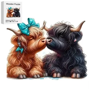 Cow In Love Wooden Jigsaw Puzzle