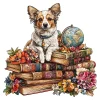 Dog And Books Wooden Jigsaw puzzle