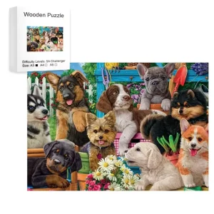 Puppies Wooden Jigsaw Puzzle