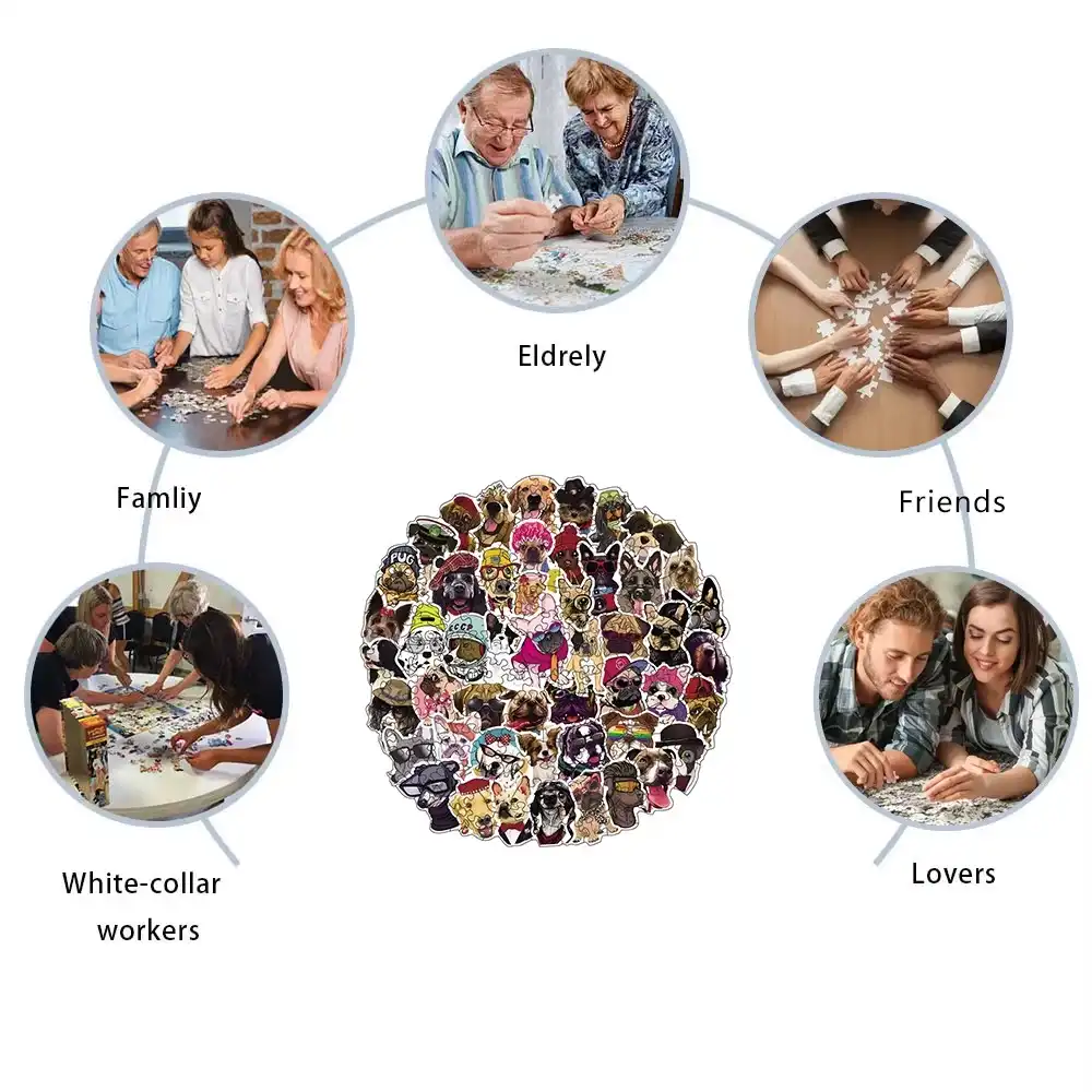 Dogs Dogs Dogs Wooden Jigsaw Puzzle - Image 3