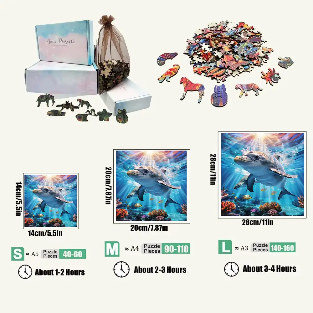 Dolphin Wooden Jigsaw Puzzle - Image 2