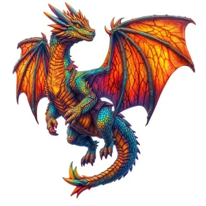 Dragon On The Fly Wooden Jigsaw Puzzle