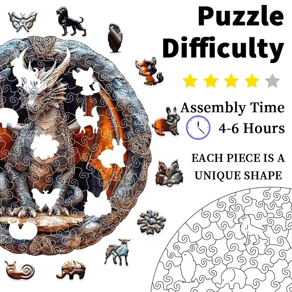Dragon Wooden Jigsaw Puzzle - Image 5