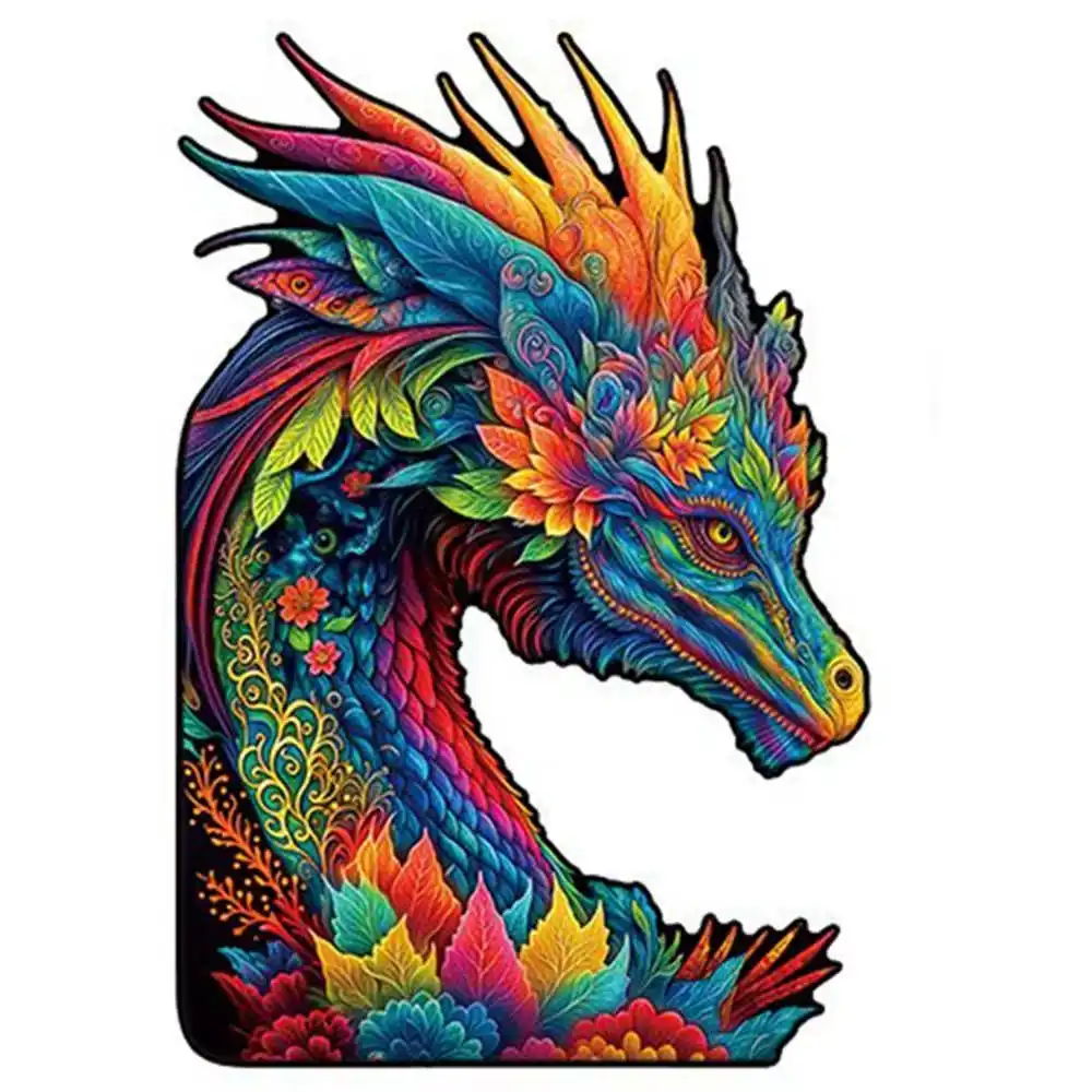 Dragon-shaped Wooden Jigsaw Puzzle
