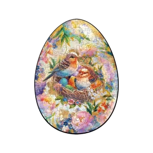 Egg-Shaped Bird Nest Wooden Jigsaw Puzzle