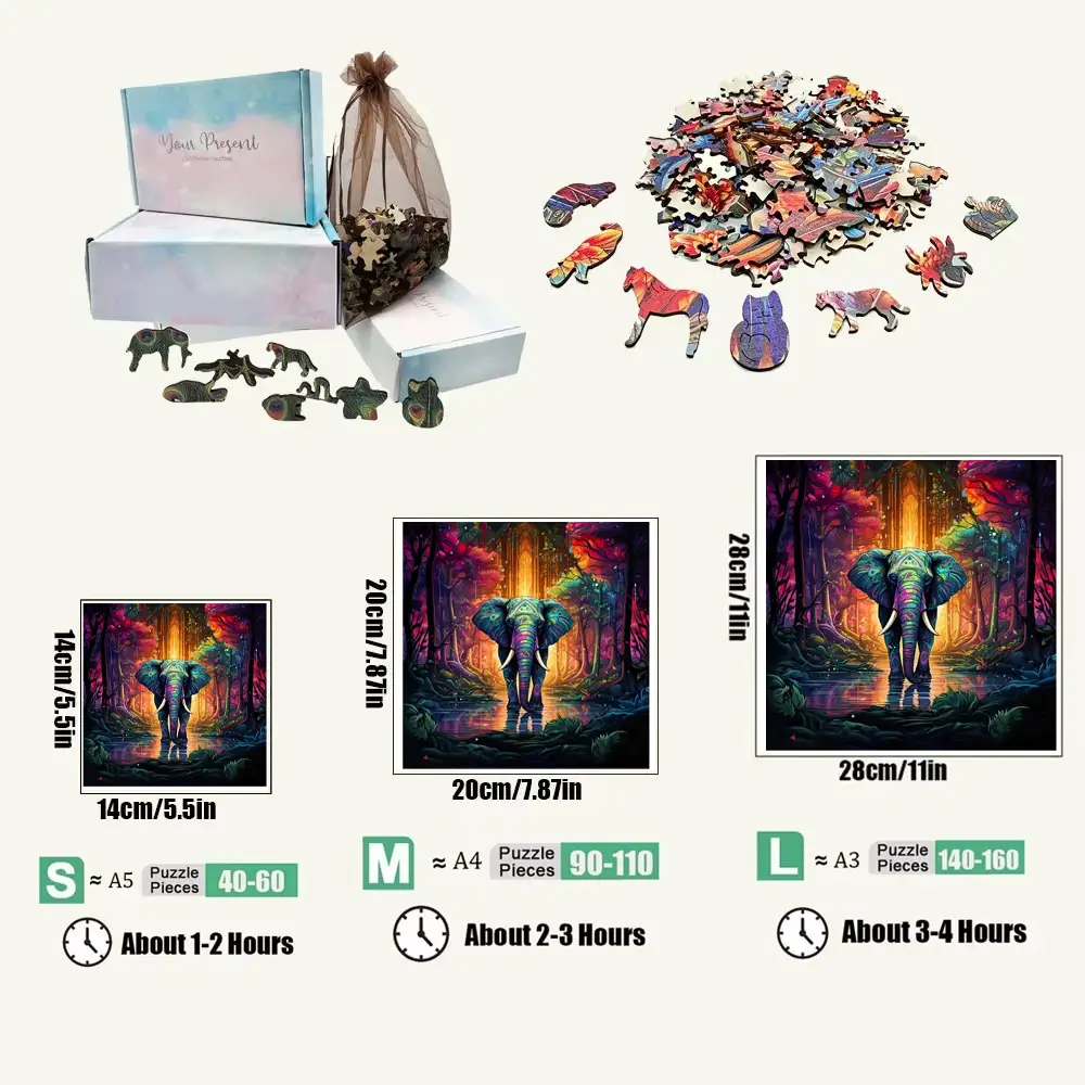 Elephant Wooden Jigsaw Puzzle - Image 2