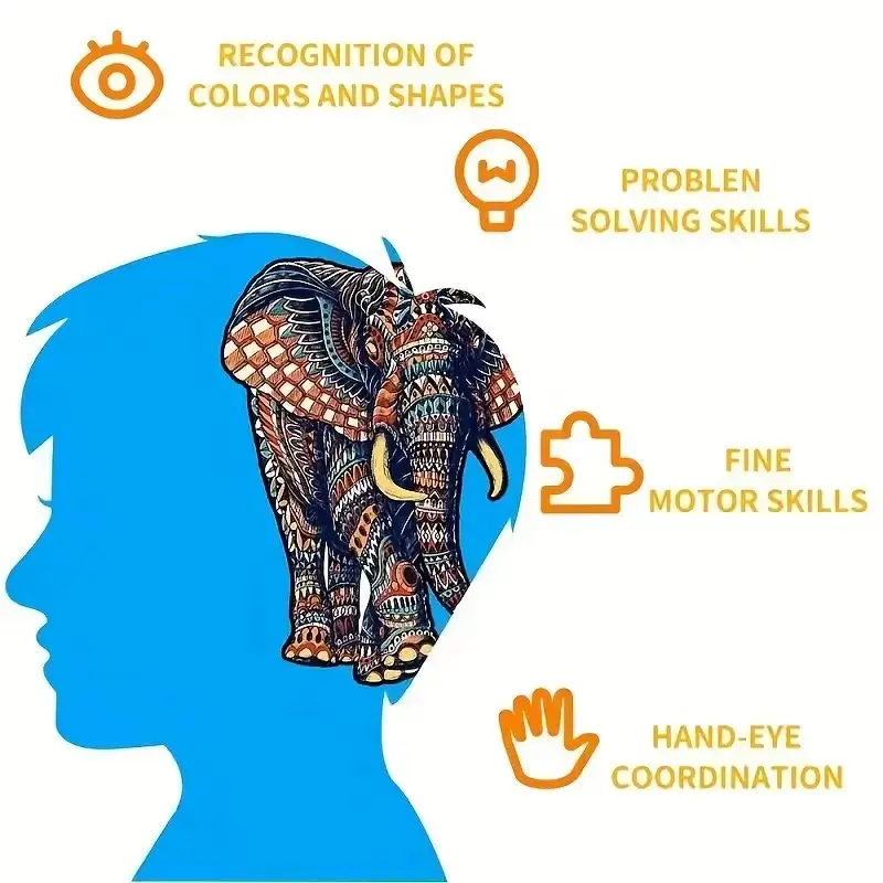 Elephant Wooden Jigsaw Puzzle - Image 4