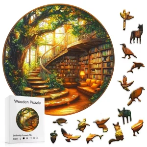 Fantasy Tree Library Wooden Jigsaw Puzzle