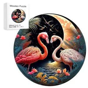 Flamingo Themed Wooden Jigsaw Puzzle