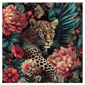 Flowers And Leopards Wooden Jigsaw Puzzle