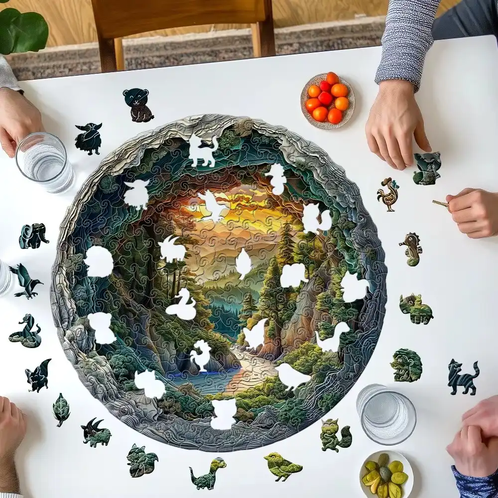 Forest Cave Wooden Jigsaw Puzzle - Image 5