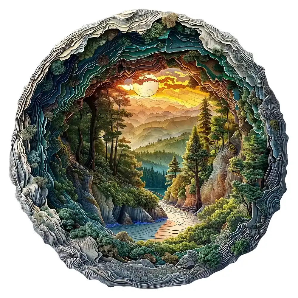 Forest Cave Wooden Jigsaw Puzzle