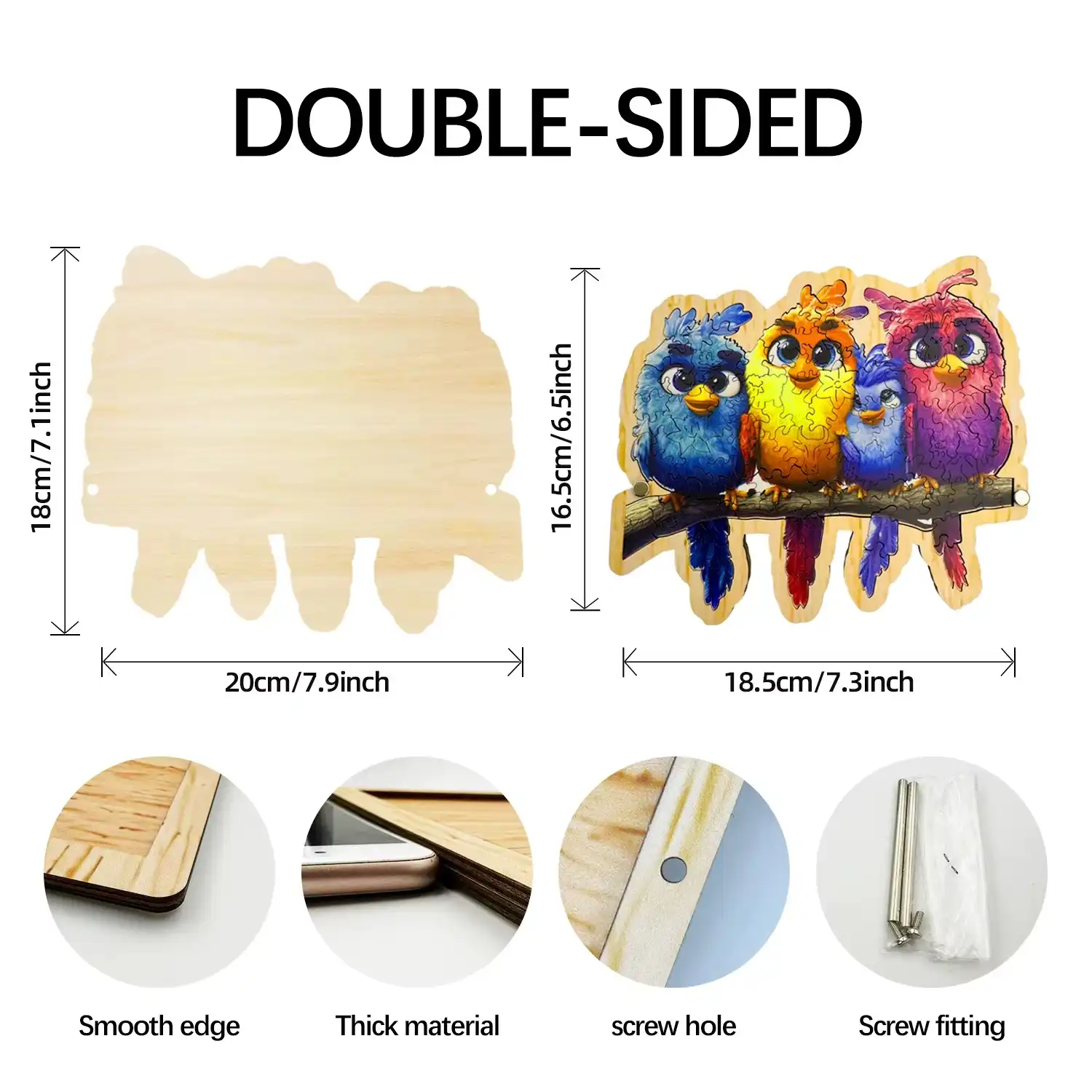 Four Birds Premium Wooden Jigsaw Puzzle - Image 6