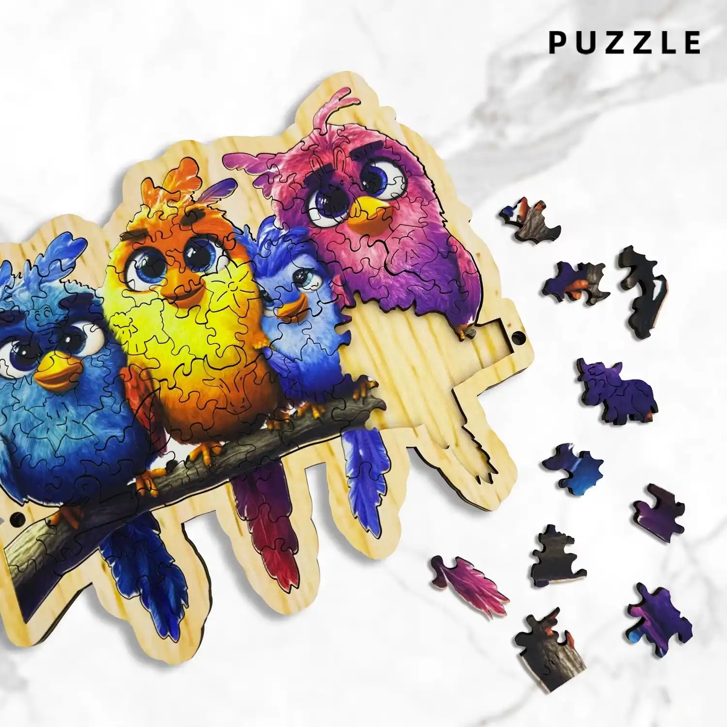 Four Birds Premium Wooden Jigsaw Puzzle - Image 4