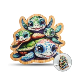 Four Turtles Premium Wooden Jigsaw Puzzle
