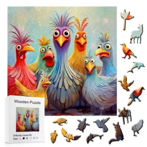Funny Chicken Wooden Jigsaw Puzzle