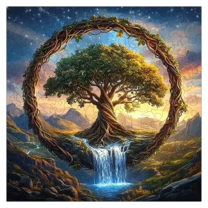 Futuristic Tree Wooden Jigsaw Puzzle