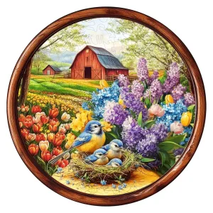 Garden Bird Nest Wooden Jigsaw Puzzle