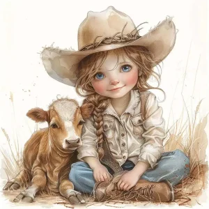 Girl And Calf Wooden Jigsaw Puzzle