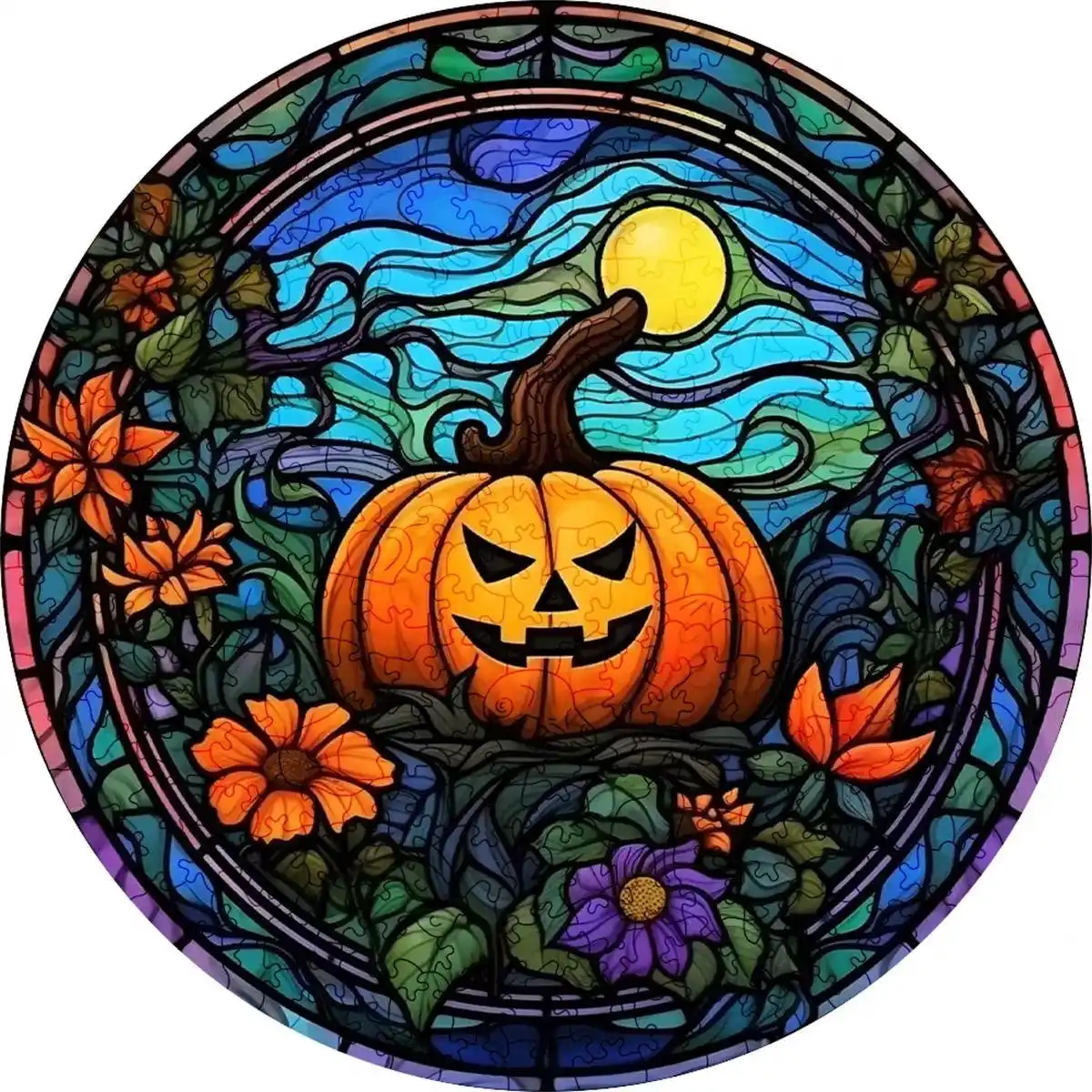 Halloween Pumpkins Wooden Jigsaw Puzzle