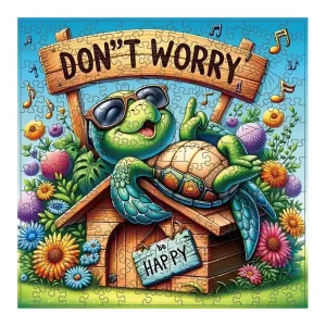 Happy Turtle Wooden Jigsaw Puzzle