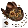 Hat And Flowers Wooden Jigsaw Puzzle