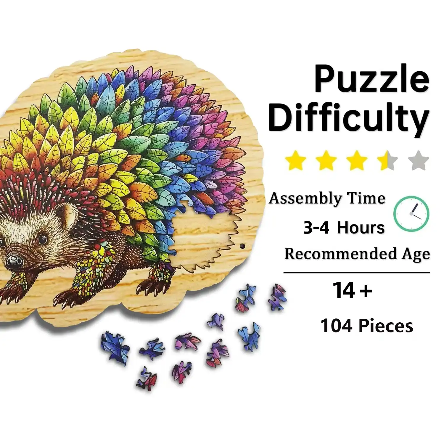 Hedgehog Premium Wooden Jigsaw Puzzle - Image 2