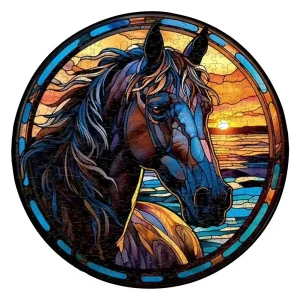 Horse By The Lake Wooden Jigsaw Puzzle