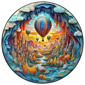 Hot Air Balloons Wooden Jigsaw Puzzle