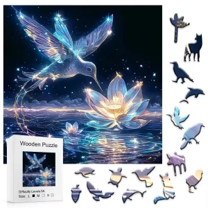 Shining Hummingbird Wooden Jigsaw Puzzle