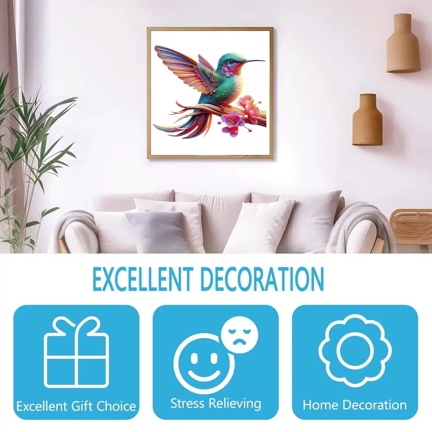 Hummingbird On Branch Wooden Jigsaw Puzzle - Image 4