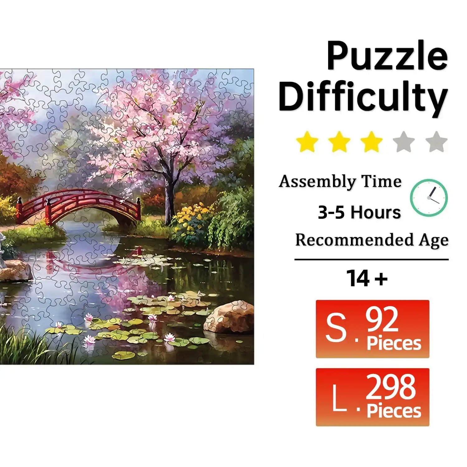Landscape Of Cherry Trees Wooden Jigsaw Puzzle - Image 2